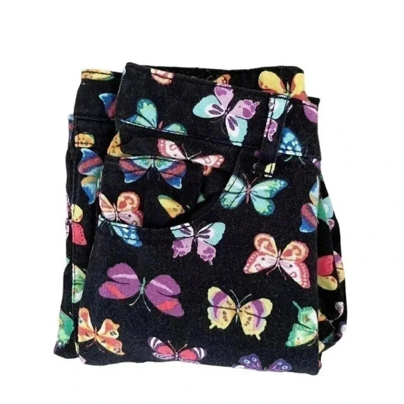 Disney Girls Butterfly Novelty Print Long Slim Jeans Pants SZ S (6-6x) # 1081 - Picture 5 of 8